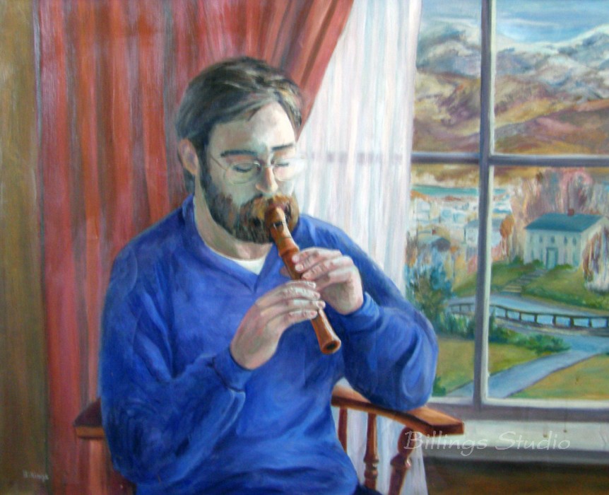 Bill Playing the Recorder, 1988