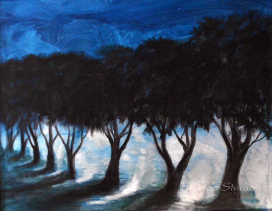 Trees at Night, Salinas, California, 1987